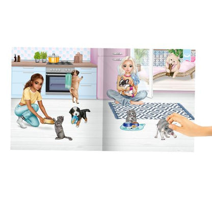 Libro TOPModel Stickerworld Kitty and Doggy