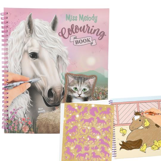 Miss Melody libro para colorear con lentejuelas