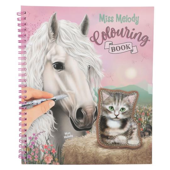 Miss Melody libro para colorear con lentejuelas