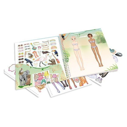 TOPModel safari Dress Me Up libro de stickers