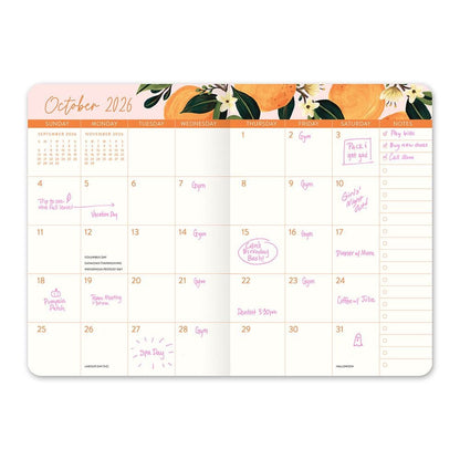 Agenda 2026 Fruit and Flora 17 Meses - Vista Mensual