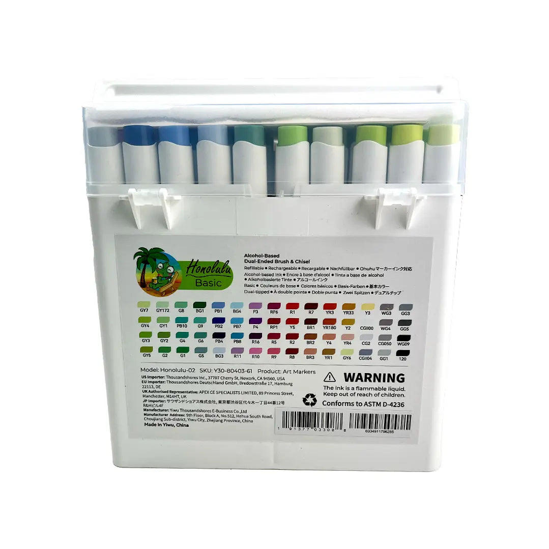 Set  60 Marcadores de Alcohol  doble punta Edición limitada Honolulu
