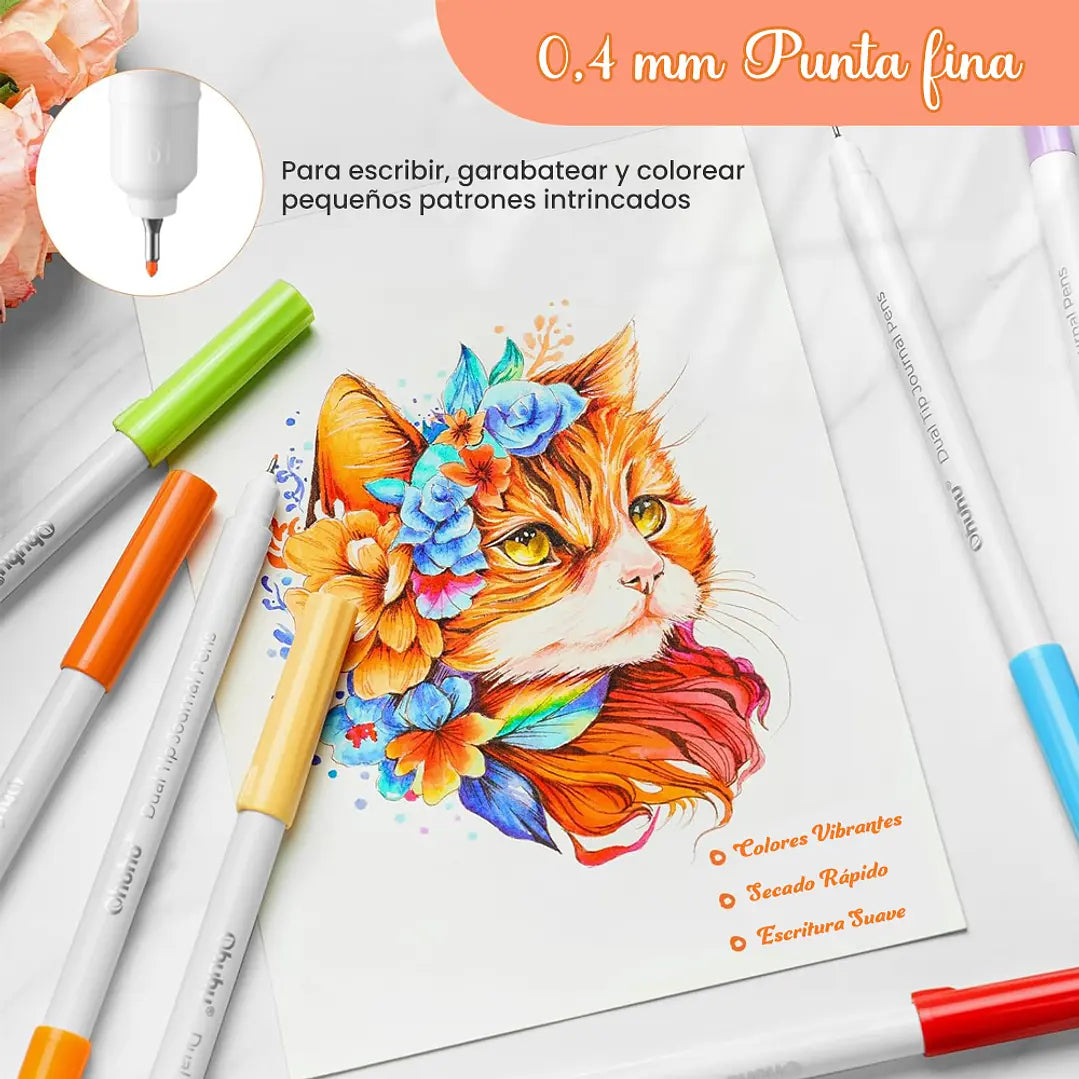 Set de 40 marcadores Dual Tip Journaling