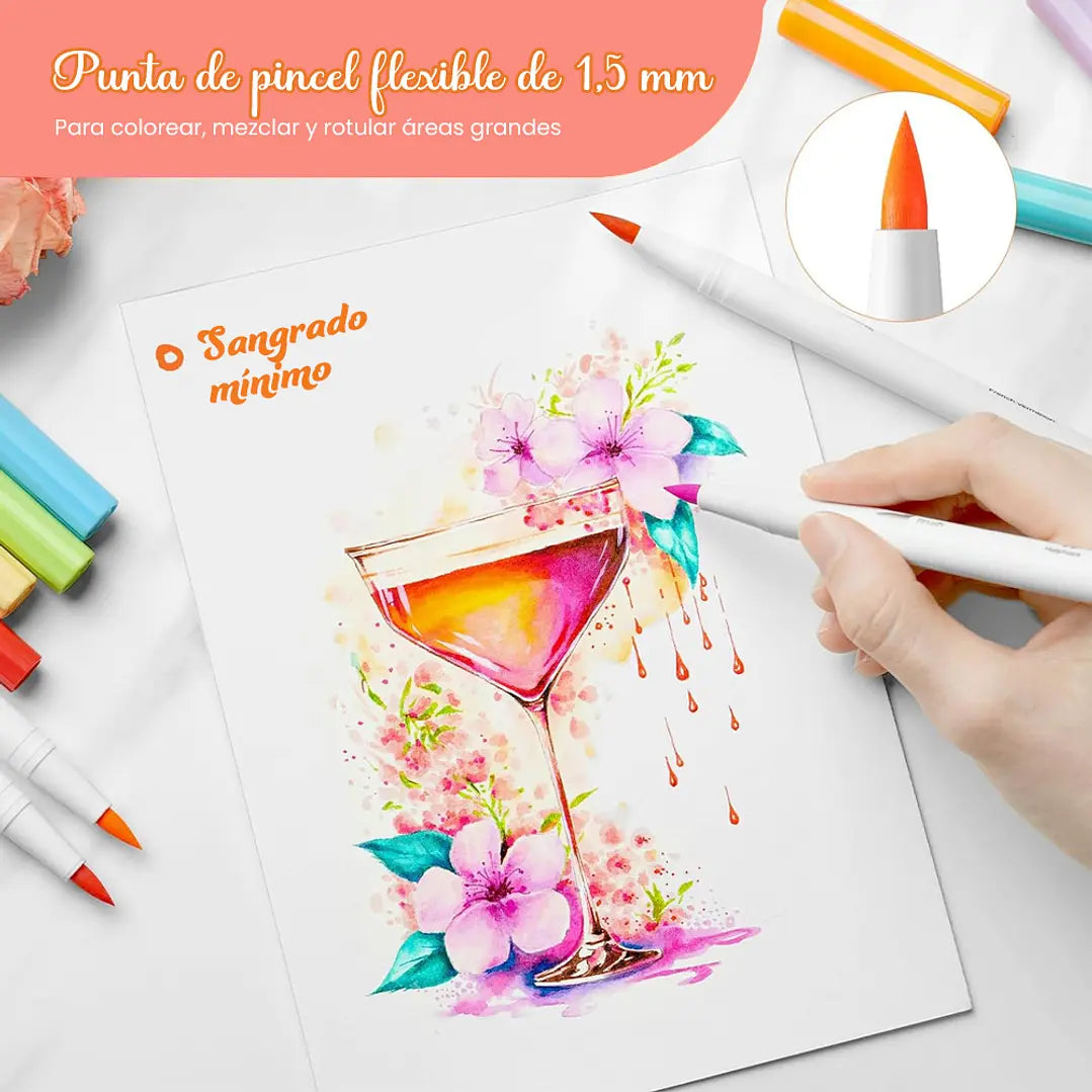 Set de 40 marcadores Dual Tip Journaling