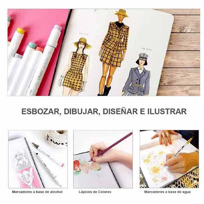 Sketchbook con prepicado para marcadores de alcohol