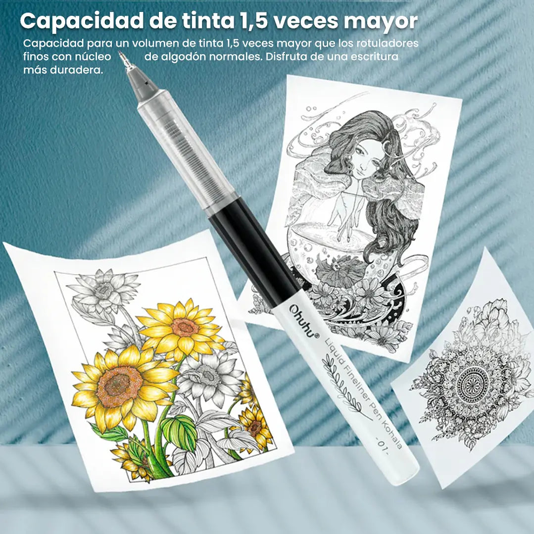 Set de 9 tiralíneas Kohala de tinta continua