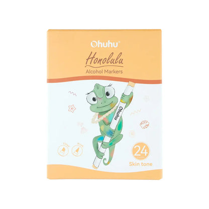 OHUHU HONOLULU  24 Marcadores de Alcohol  PIEL + 1 BLENDER PINCEL & BISELADA