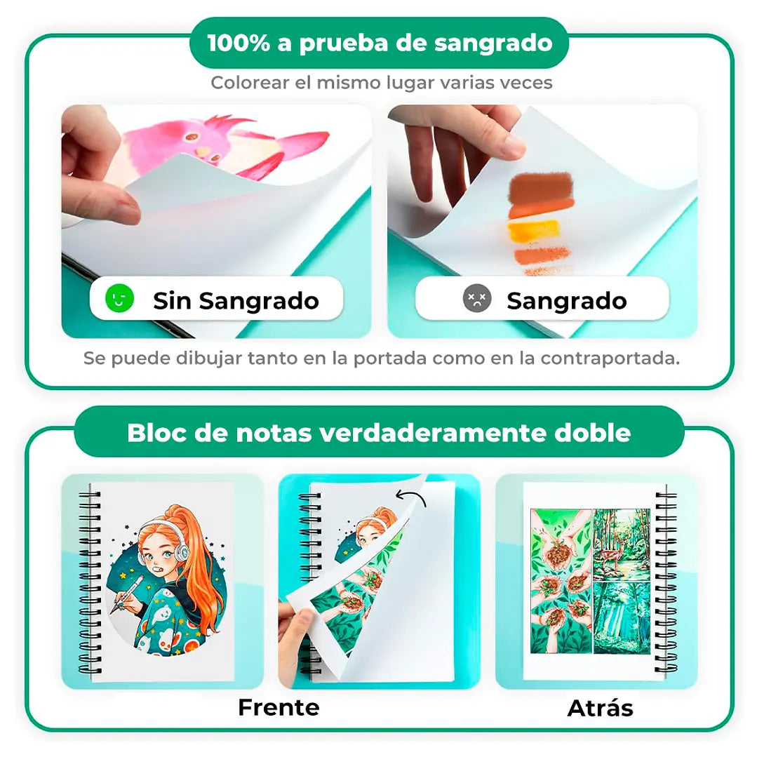 Block para marcadores con anillado en espiral