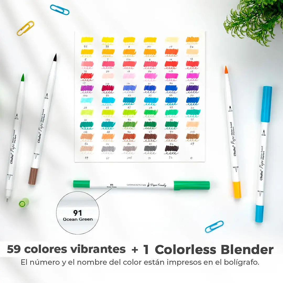 Pupe Paper Friendly 60 Marcadores a base de agua