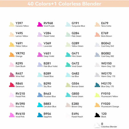 Set 40 marcadores serie OAHU de alcohol doble punta