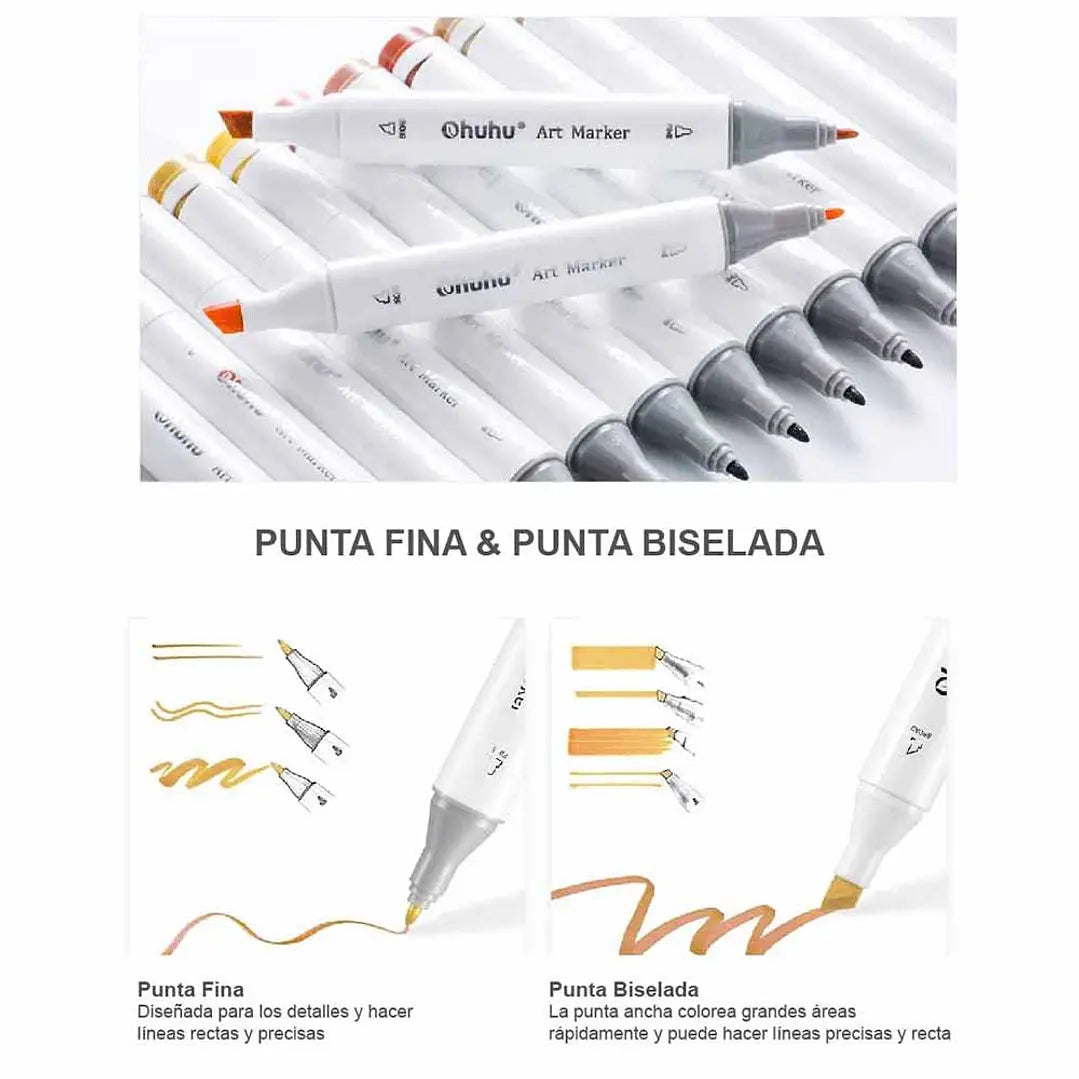 Set 40 marcadores serie OAHU de alcohol doble punta