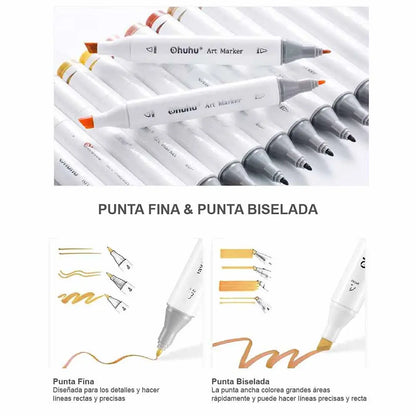 Set 40 marcadores serie OAHU de alcohol doble punta