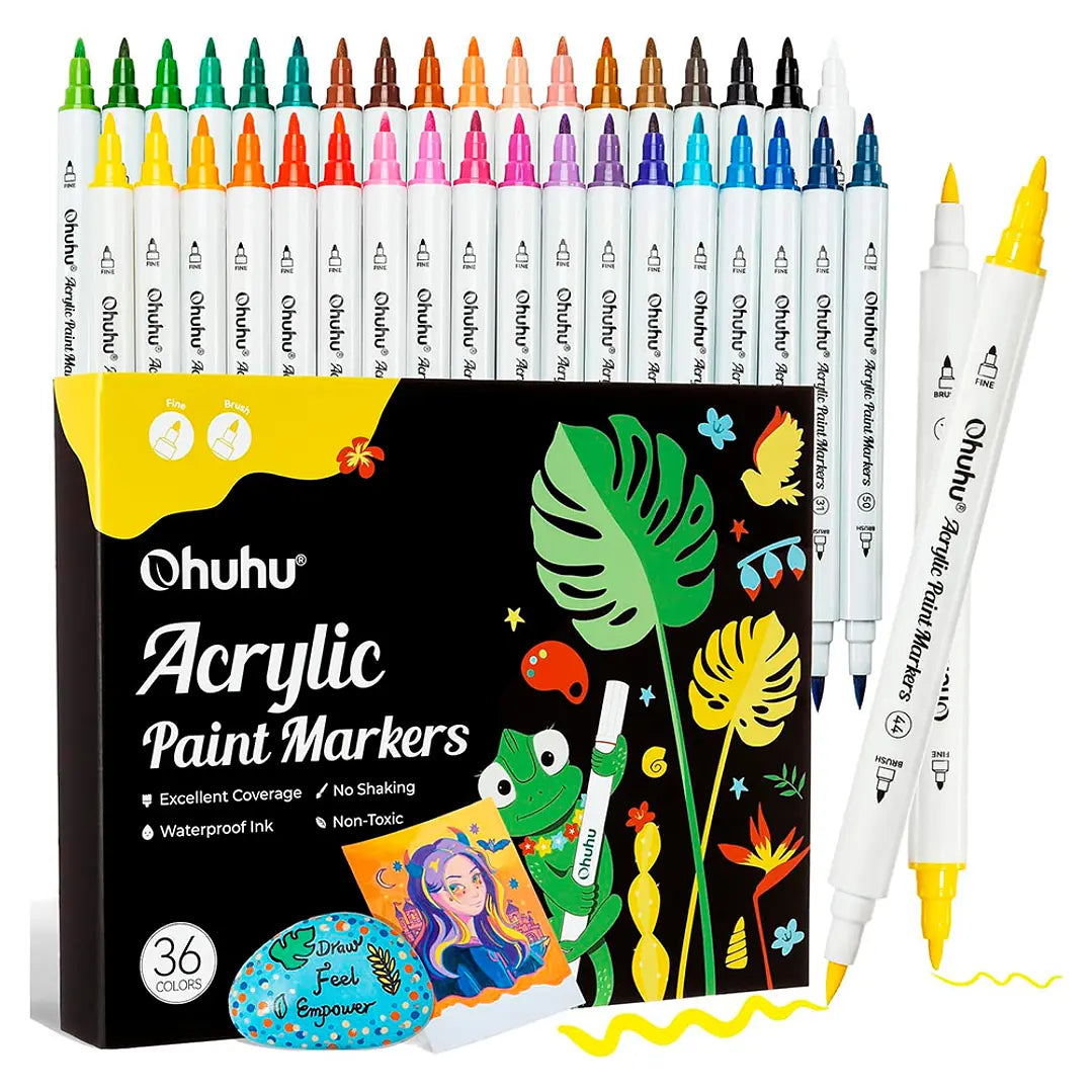 Marcadores acrílicos Cotton Core 36 colores doble punta