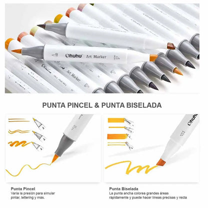 Set 40 marcadores serie OAHU de alcohol doble punta