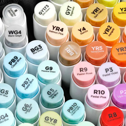 Set 72 Marcadores de Alcohol Punta Pincel  Y Biselada +1 blender Serie Honolulu