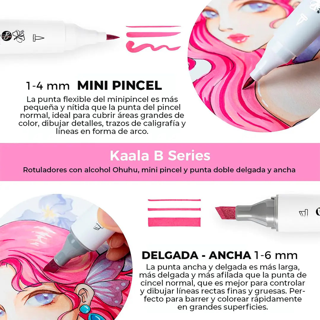 Set  60 marcadores de Alcohol Serie  Kaala B