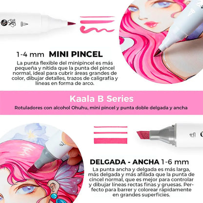 Set  60 marcadores de Alcohol Serie  Kaala B