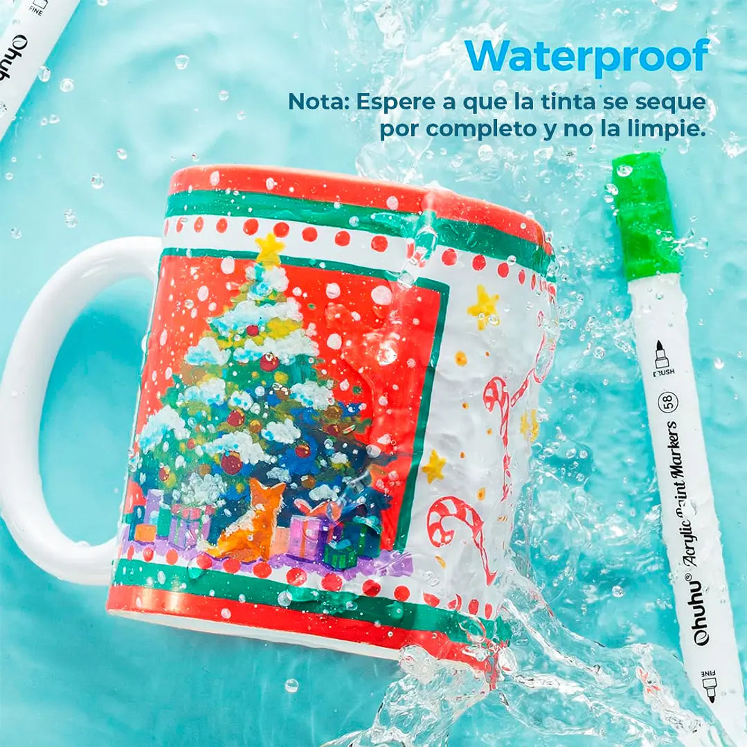 Marcadores acrílicos Cotton Core 36 colores doble punta