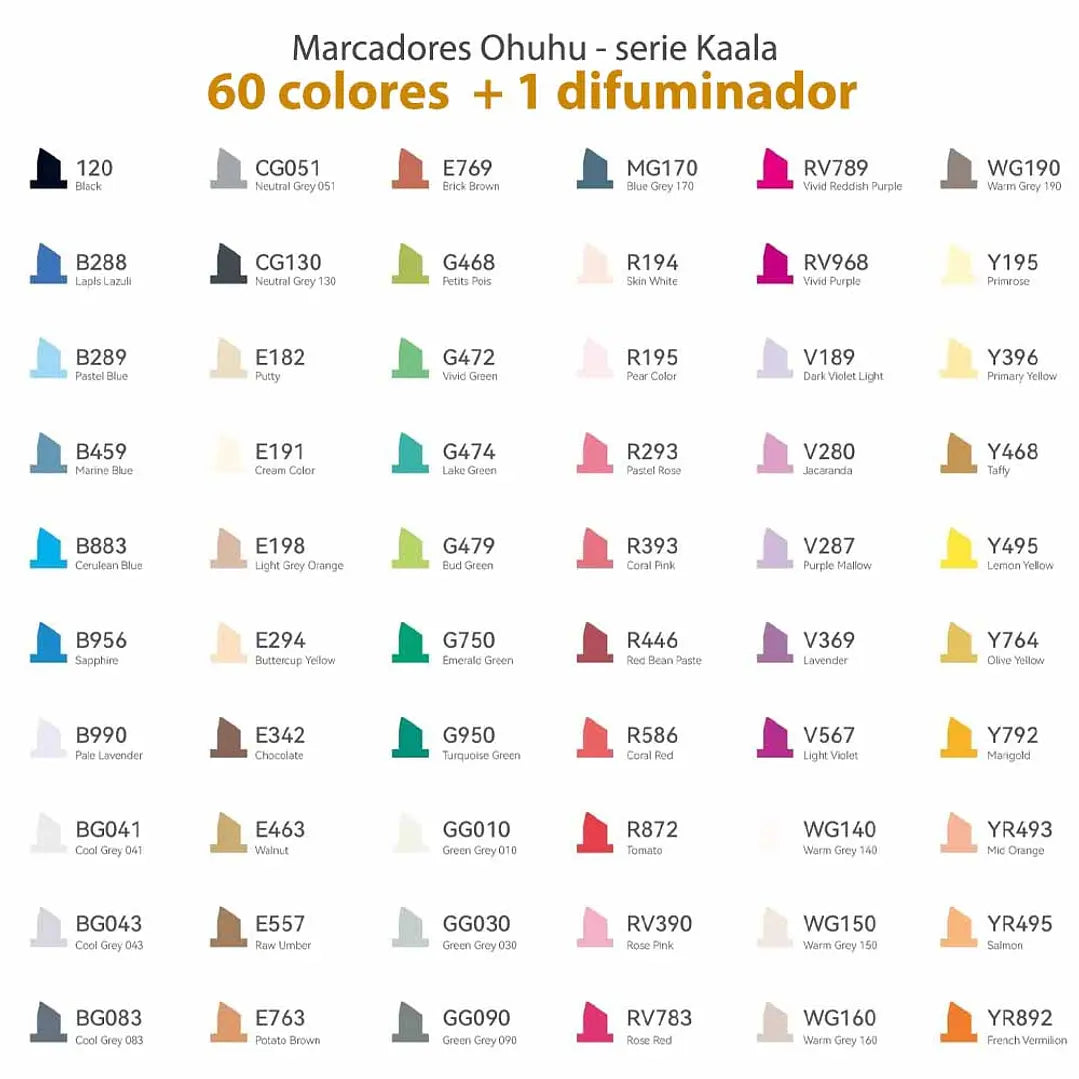 Set  60 marcadores de Alcohol Ilustración Tone