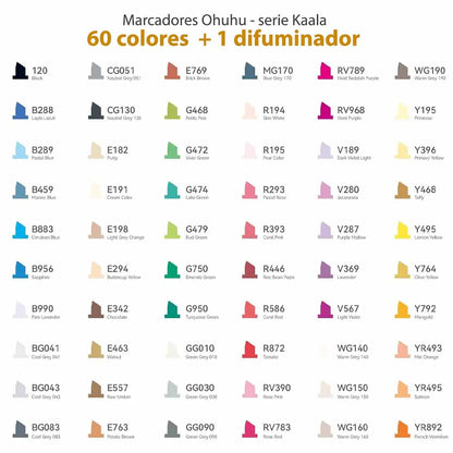 Set  60 marcadores de Alcohol Ilustración Tone