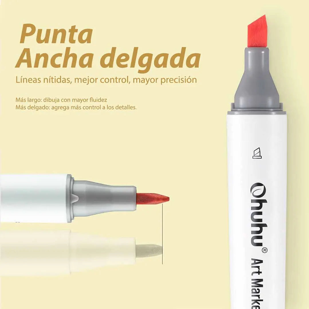 Set 24 Marcadores serie Kaala de Alcohol Tonos Piel