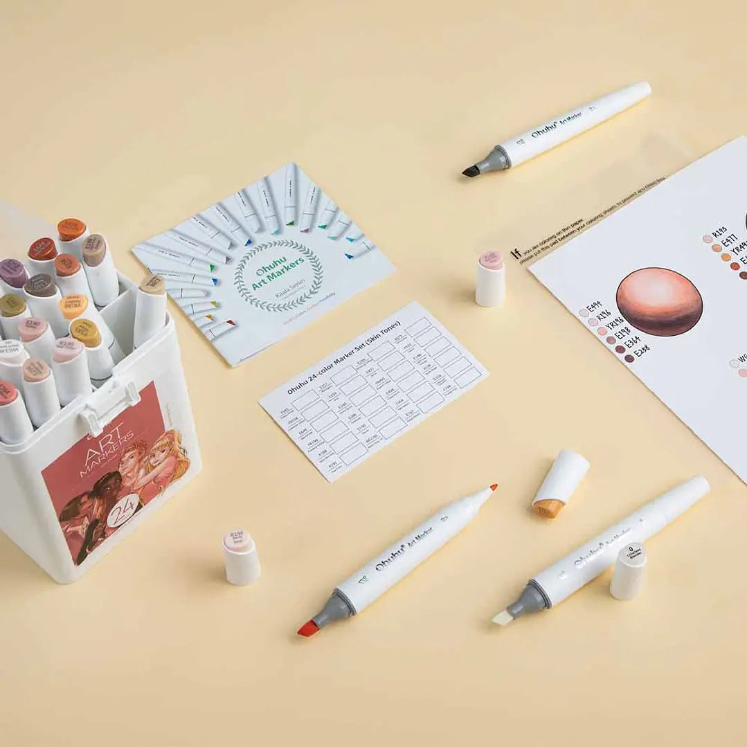 Set 24 Marcadores serie Kaala de Alcohol Tonos Piel