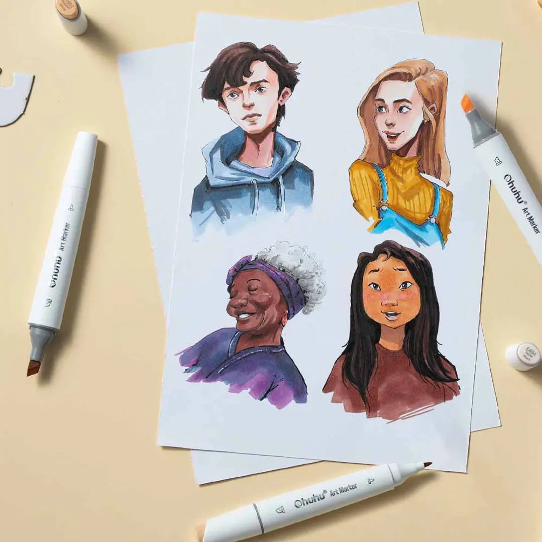 Set 24 Marcadores serie Kaala de Alcohol Tonos Piel