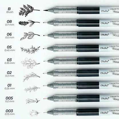 Set de 9 tiralíneas Kohala de tinta continua