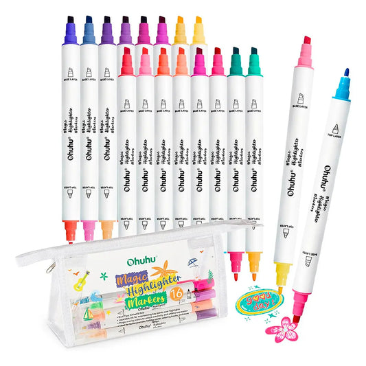 Estuche 16 marcadores destacadores mágicos 32 Colores