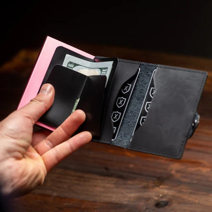 Billetera De Luxe Black & Pink Xclusive