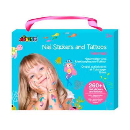 Set de Stickers para Uñas y Tatuajes Temporales - Sirenas