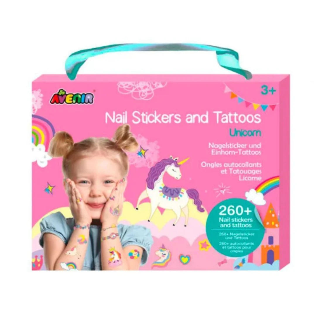 Set de Stickers para Uñas y Tatuajes Temporales - Unicornios