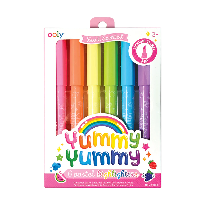 Set de 6 destacadores pasteles Yummy Yummy con aroma