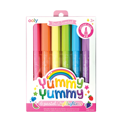Set de 6 destacadores pasteles Yummy Yummy con aroma