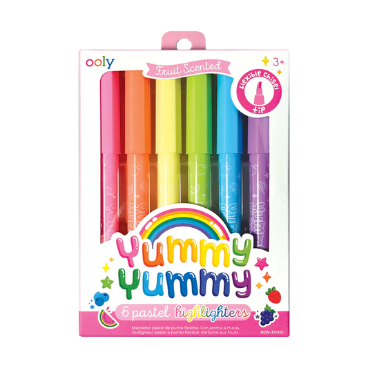 Set de 6 destacadores pasteles Yummy Yummy con aroma