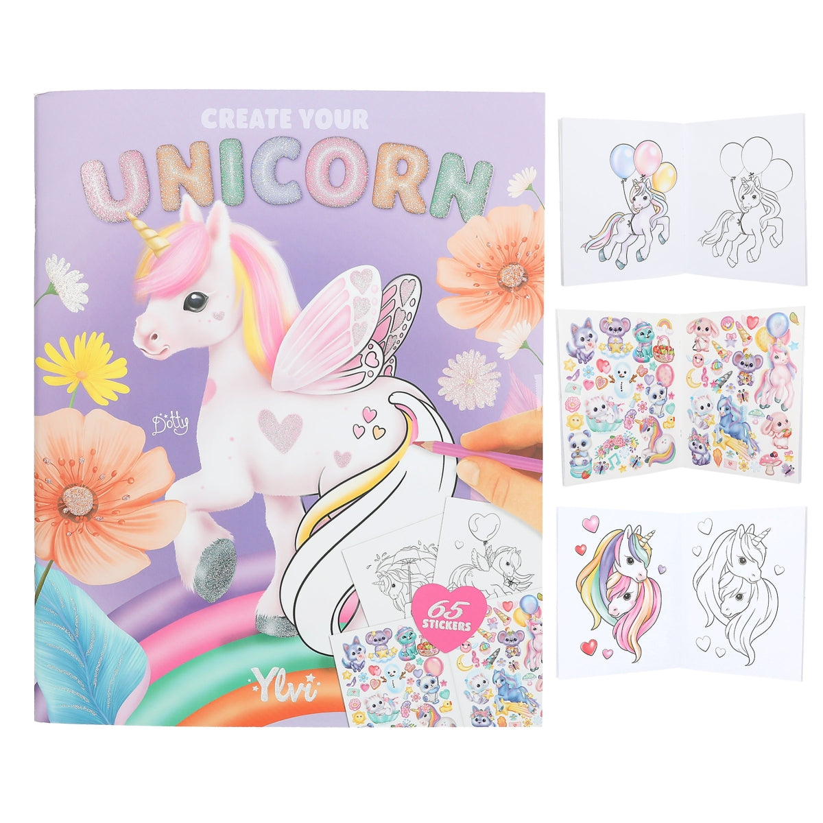 Ylvi Create your Unicorn - Libro 13 preciosos diseños para colorear