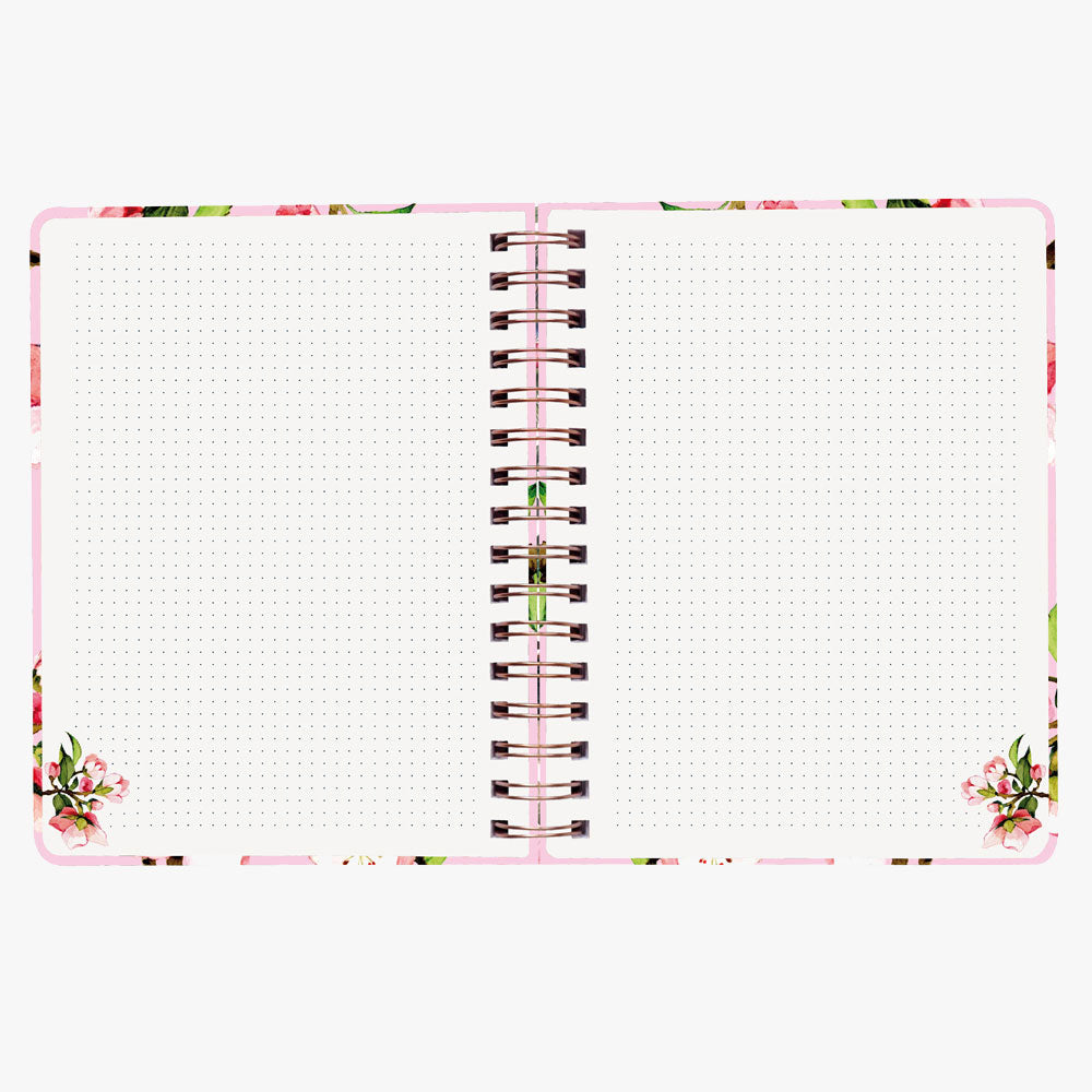 Cuaderno Tapa dura punteado Cerezos Rose