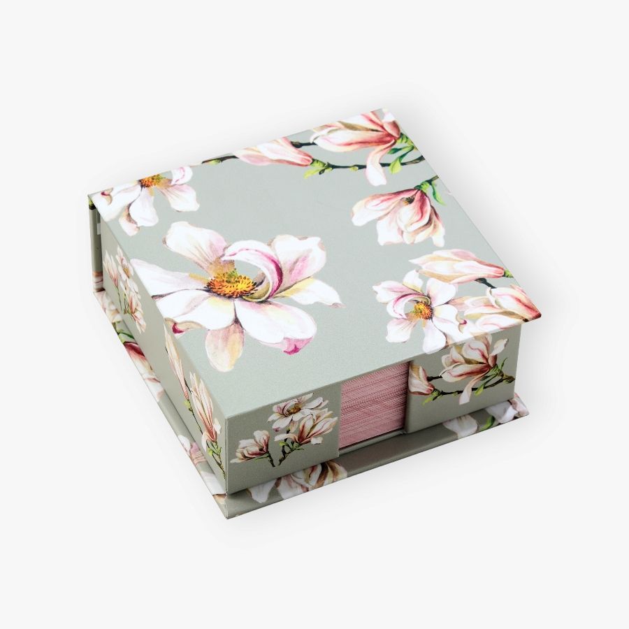 Taco de notas Magnolias en gris