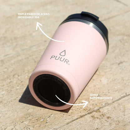 Vaso Térmico Puur Mug Pastel Pink Hermético 350 ml
