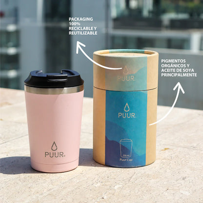 Vaso Térmico Puur Mug Pastel Pink Hermético 350 ml