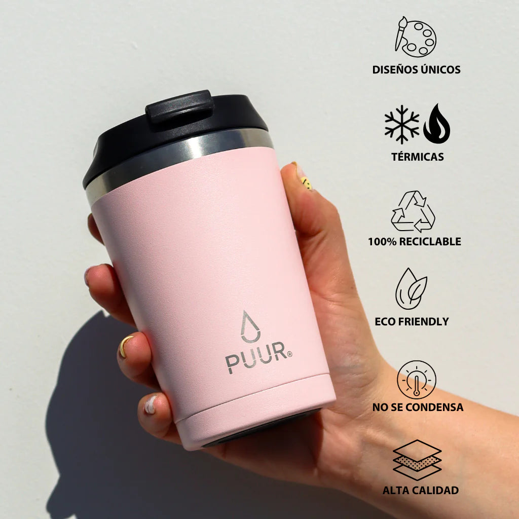 Vaso Térmico Puur Mug Pastel Pink Hermético 350 ml