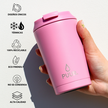 Vaso Térmico Puur Mug Pink Hermético 350 ml