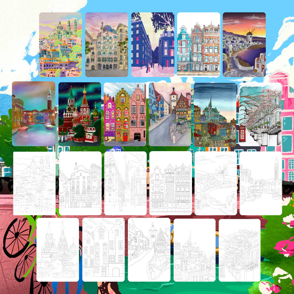 Libro para colorear Ciudades Eternas