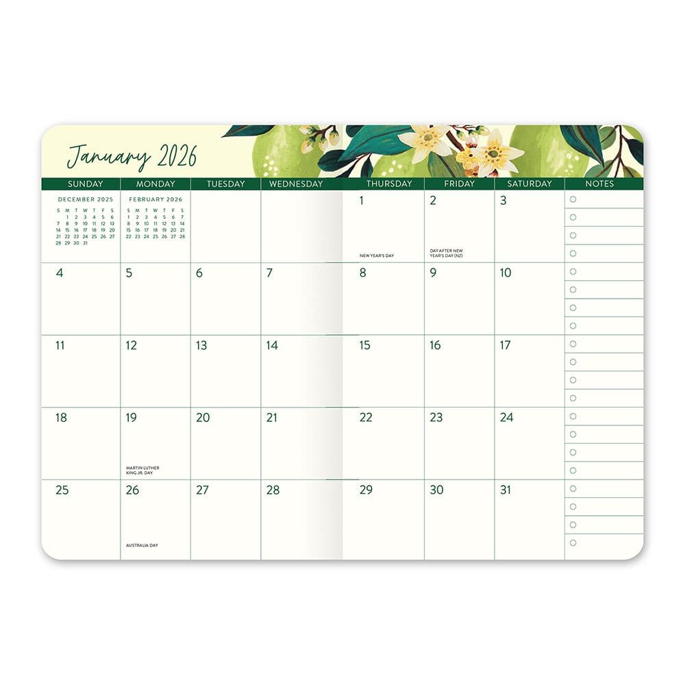 Agenda 2026 Fruit and Flora 17 Meses - Vista Mensual