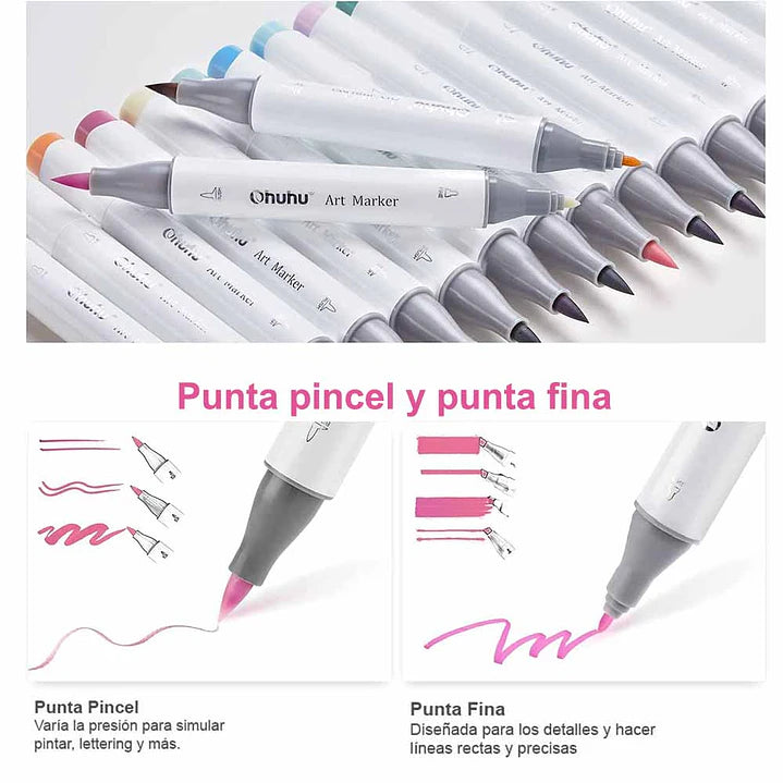 Set  48 Marcadores Honolulu  B de alcohol tonos PASTEL SWEETNESS OHUHU