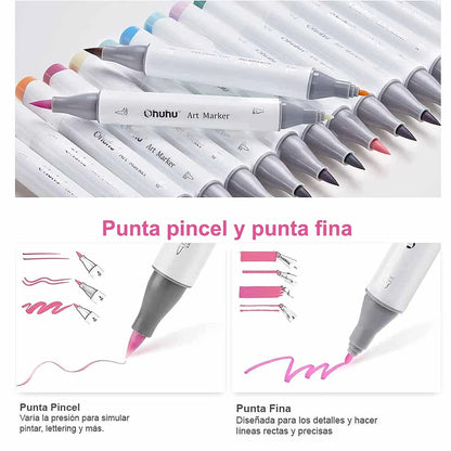 Set  48 Marcadores Honolulu  B de alcohol tonos PASTEL SWEETNESS OHUHU