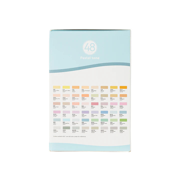 Set  48 Marcadores Honolulu  B de alcohol tonos PASTEL SWEETNESS OHUHU