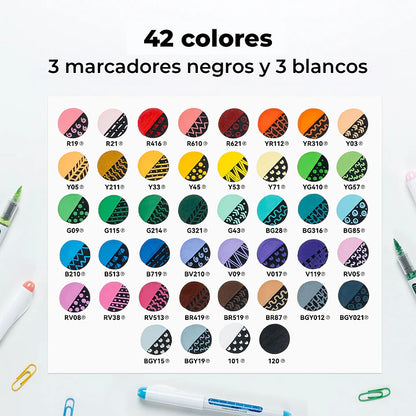 Set de 48 Marcadores Serie Nahuku punta Pincel