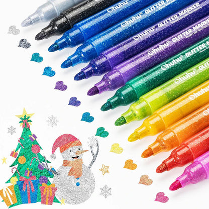 Set de 12 Marcadores Glitter punta gruesa