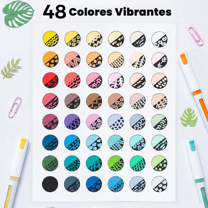 Estuche 48 Marcadores Acrílicos KAHUKU Punta Redonda Ohuhu